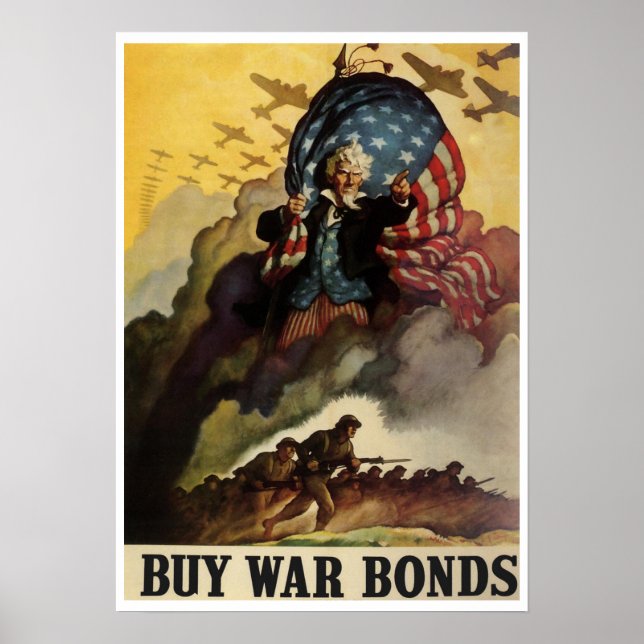Vintage WW2 War Bonds Poster (Frente)