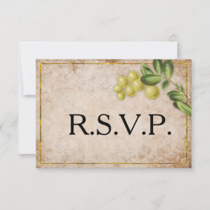 Vintage Yellow Berries Wedding RSVP