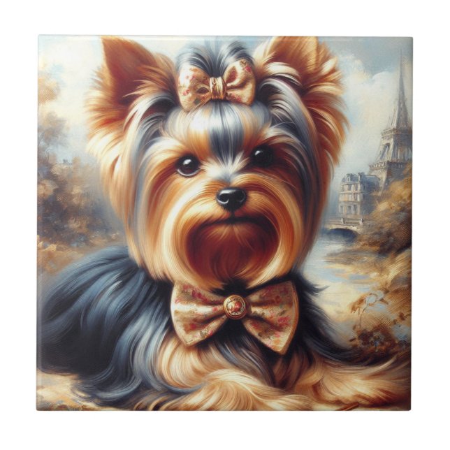 Vintage Yorkshire Terrier Painting (Frente)