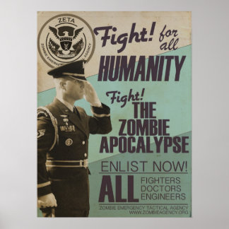 Vintage Zombie Apocalypse, Poster de Recrutamento