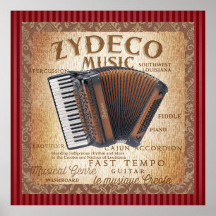Vintage Zydeco Music Poster