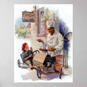 VINTAGEM "CHETING UP STEAM" CREME DE POSTER DE TRI