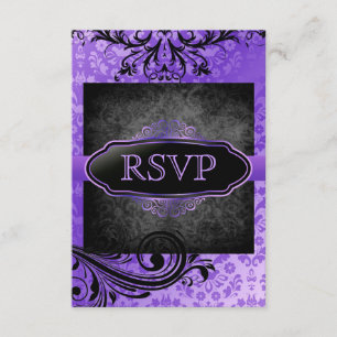 Vintagem Lusciosa Convites Rsvp De Rolagem Roxo