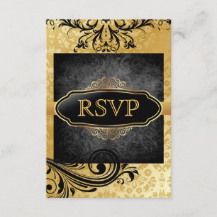 Vintagem Lusciosa Dourada Rolar Convites Rsvp