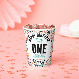 Vinte e um | Aniversário de 21 anos geométrico col