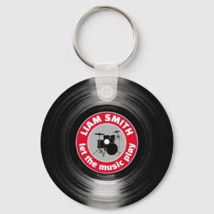 Vinyl Record Drums Red Chaveiro