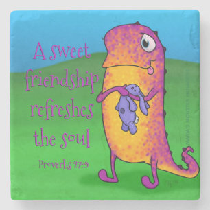 Viola o monstro, porta copos de pedra de w/quote