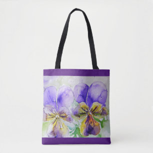 Viola Pansy Flores Florais Violeta Girls Tote
