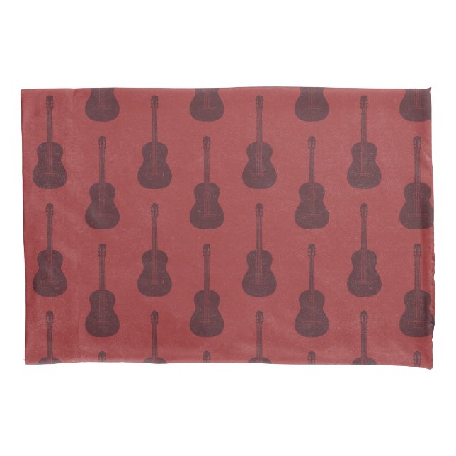 Violão Acústico Grungy com bolinhas tonais vermelh (Frente-Esquerda)
