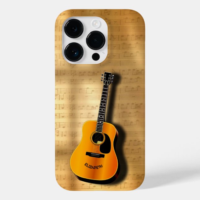 Violão Acústico Vintage Com Nome Personalizado De  (Verso)