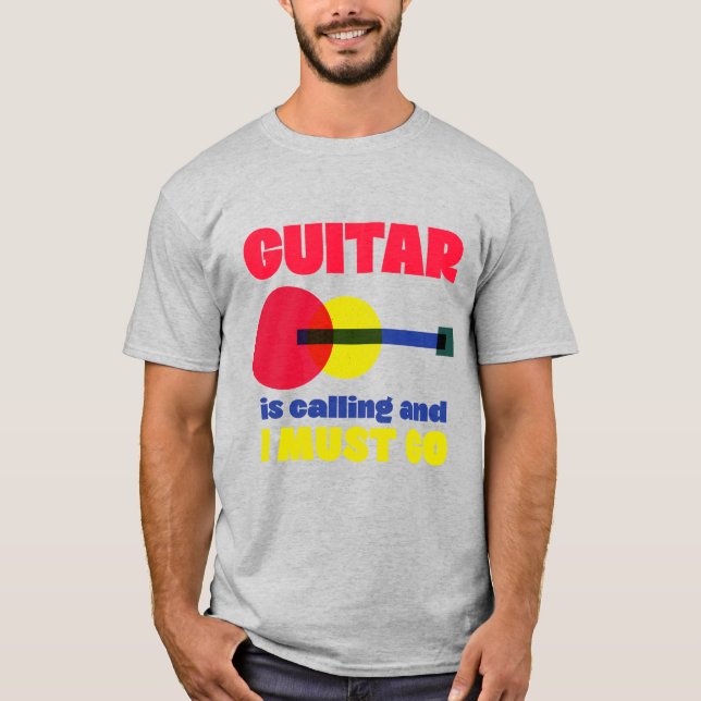Violão chama Camisa de Violão Engraçado para Homen (Frente)