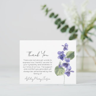 Violet | Cartão de agradecimento por funeral luto