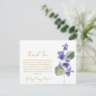 Violet | Cartão de Agradecimento por Funeral Luto