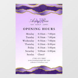 Violet & Dourado Marble Agate Bons Horas de Salão