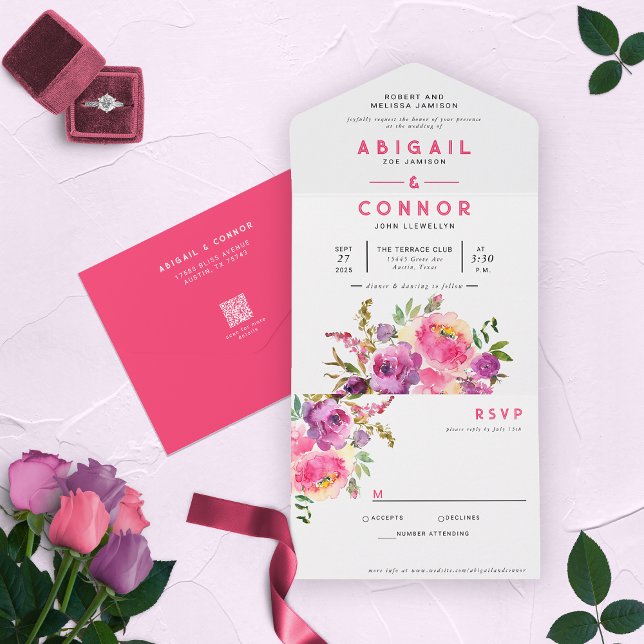 Violet Fuchsia Floral, Violeta Divertida E Vibrant (Criador carregado)