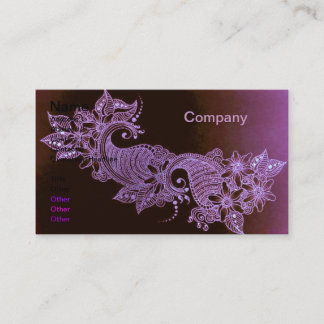 violet henna mehndi floral Cartão de visita