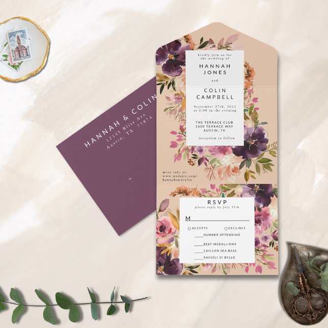 Violet Meadows Moderna Queda Floral (Criador carregado)