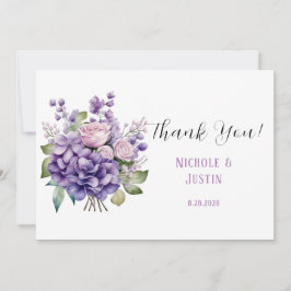 Violet Peony E Rosa Casamento Obrigado Cartões