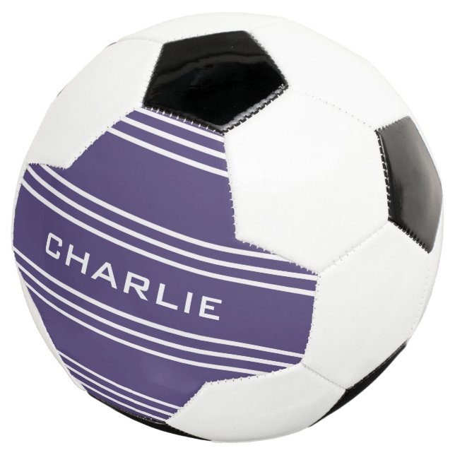 Violet Stripes, bola de futebol personalizada (Três quartos)