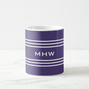 Violet Strips - canecas de monograma personalizada