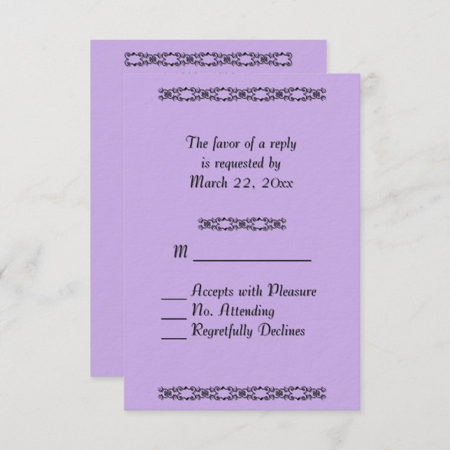 Violet Wedding RSVP (Frente/Verso)