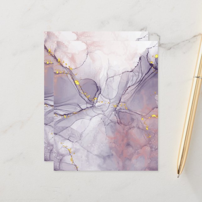 Violeta e Dourado Marble (Frente/Verso In Situ)