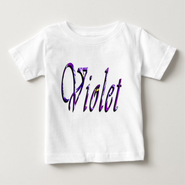 Violeta, nome das garotas, logotipo, camiseta bran (Frente)