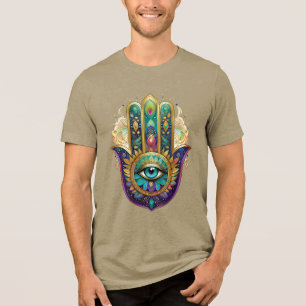 Violeta Verde Pétalas de Ouro Hamsa Turquesa Terce