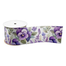Violetas Aquarela Roxa Floral Elegante