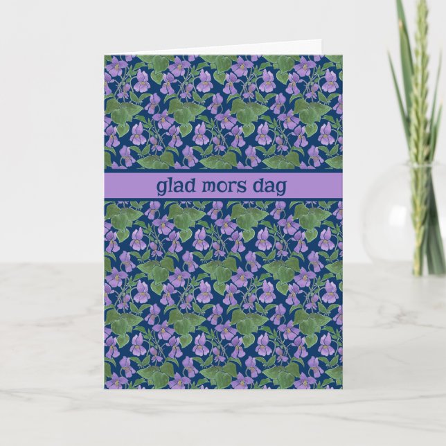 Violetas, Cartão do Dia das Mães, Saudação Sueca (Frente)