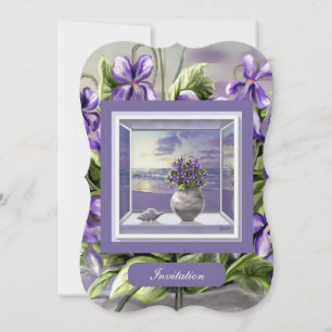 violetas em vidro luar