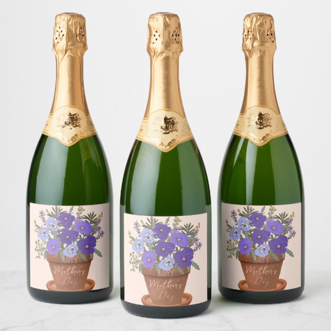 Violetas Roxas em um Vaso – Presente Floral do Dia (Garrafas)