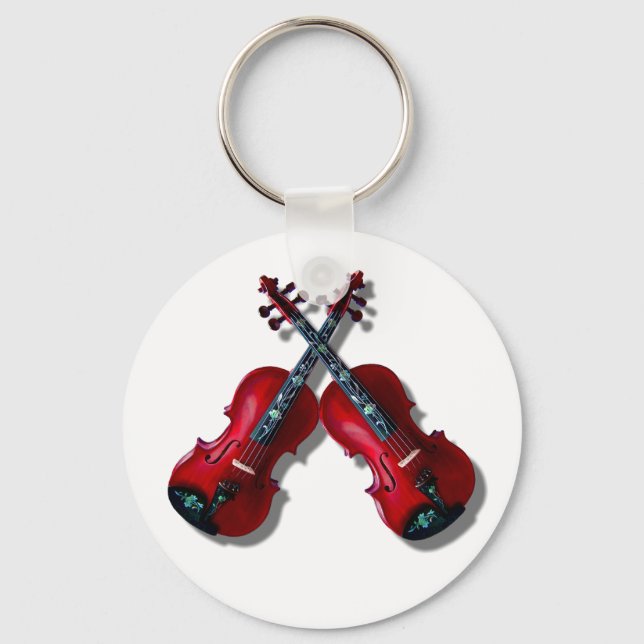 VIOLINAS VERMELHAS CRUZADAS - CHAVEIRO (Frente)
