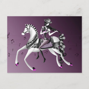 Violinista de Montaria Cartão Postal Mauve