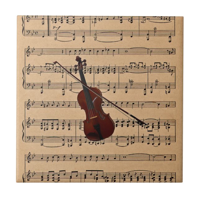 Violino Com Fundo de Partitura (Frente)