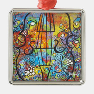 Violino e enfeites de natal das flores