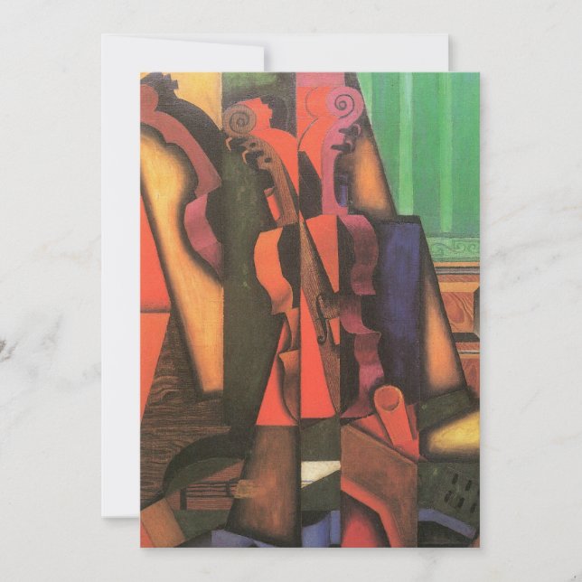 Violino e Violão de Juan Gris, Vintage Cubism Art (Frente)