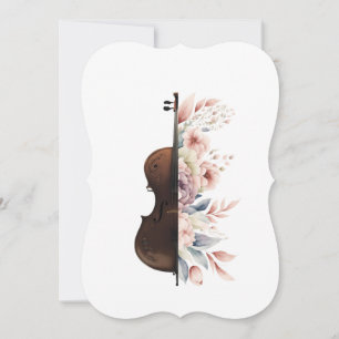 Violino entre flores. Buquê de flores.