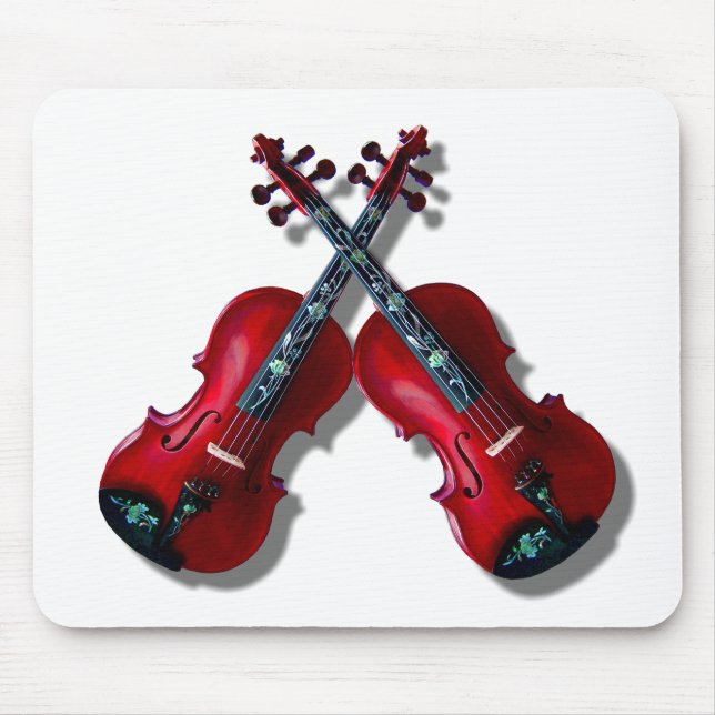VIOLINOS VERMELHOS CRUZADOS - MOUSEPAD (Frente)