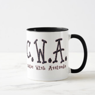 "Violoncelista com a caneca da atitude"