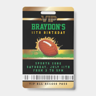 VIP Football Birthday TODO O ACESSO AO Crachá Dour