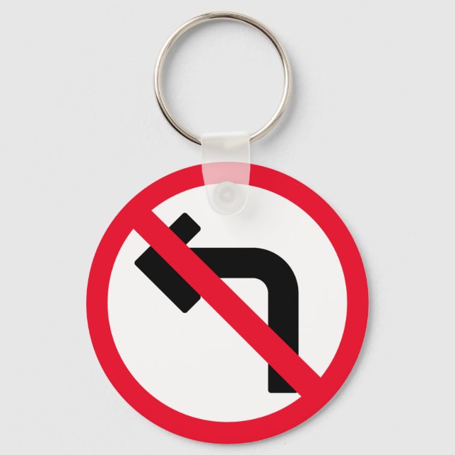 Vire à Esquerda Proibida | Chaveiro de círculo met (Frente)