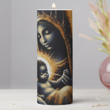 Virgem Abençoada Maria com Vela Religiosa Infantil