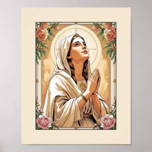 Virgem Abençoada Maria na Oração - Poster católica