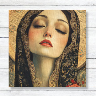Virgem Bizantina Moderna Mary Prayer Canvas Impres