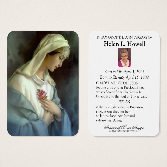 Virgem Católica Mary Ame Morte Amada Um (Frente & Verso)