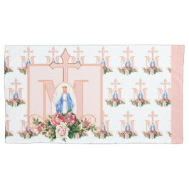 Virgem Católica Mary Marian Cross Rosa Religiosa