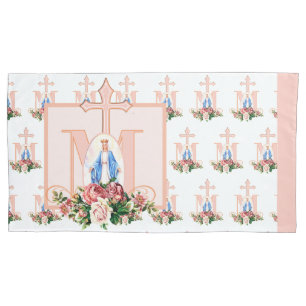 Virgem Católica Mary Marian Cross Rosa Religiosa