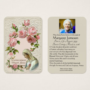 Virgem Católica Mary Memorial Funeral Oração Santa