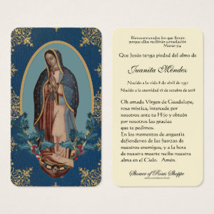 Virgem Espanhola Mary Holly Religiosa Cartão de Or
